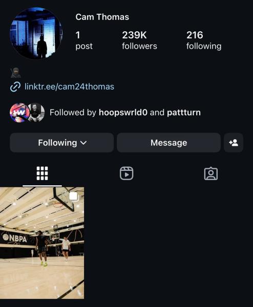 Кэм Томас удалил все посты, связанные с &laquo;Бруклином&raquo;, и опубликовал фотографии с тренировки