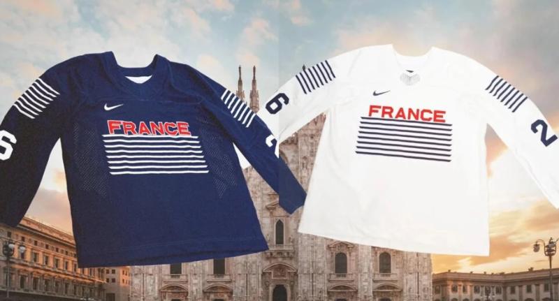 Сборная Франции показала форму на Олимпиаду-2026: синие и белые джерси с 8 поперечными полосами на груди и рукавах. Команда заменит Россию на Играх