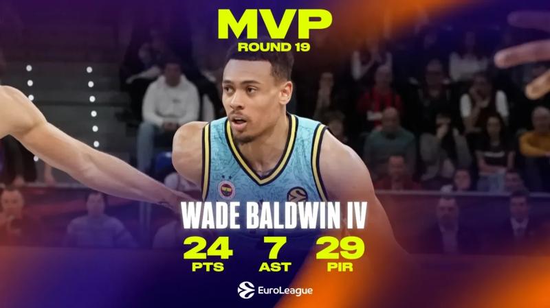 Уэйд Болдуин стал MVP 19-го тура Евролиги