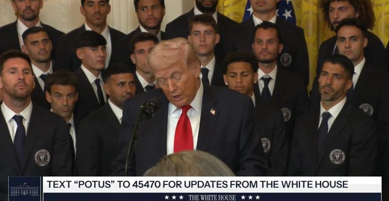 Трамп принимает &laquo;Интер Майами&raquo; Месси в  Белом доме по случаю победы клуба в Кубке МЛС